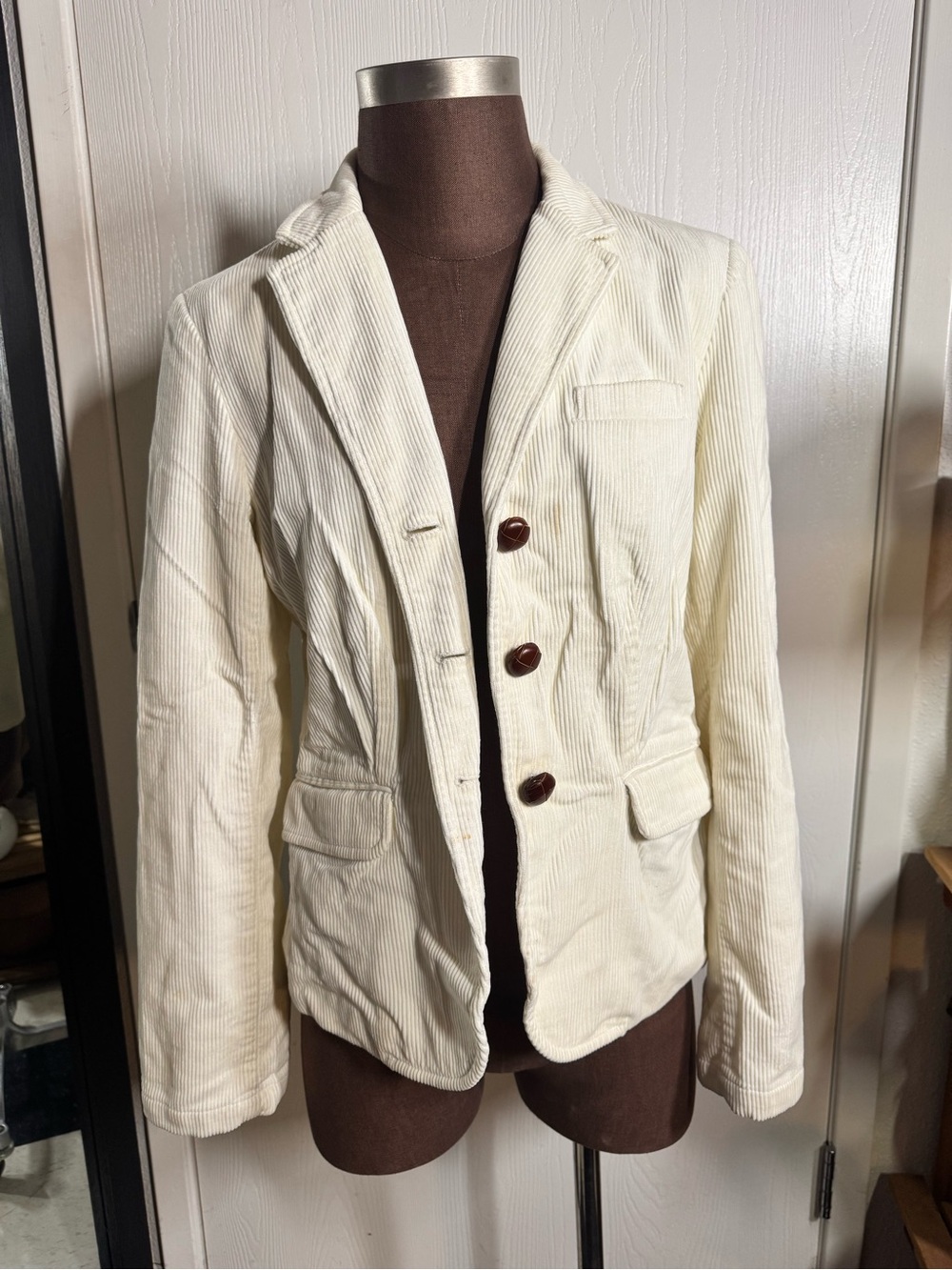 J. Crew Cream Corduroy Tailored Blazer